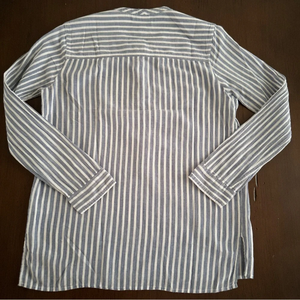 J.Crew Blue & White Striped Long Sleeve Blouse Size 4